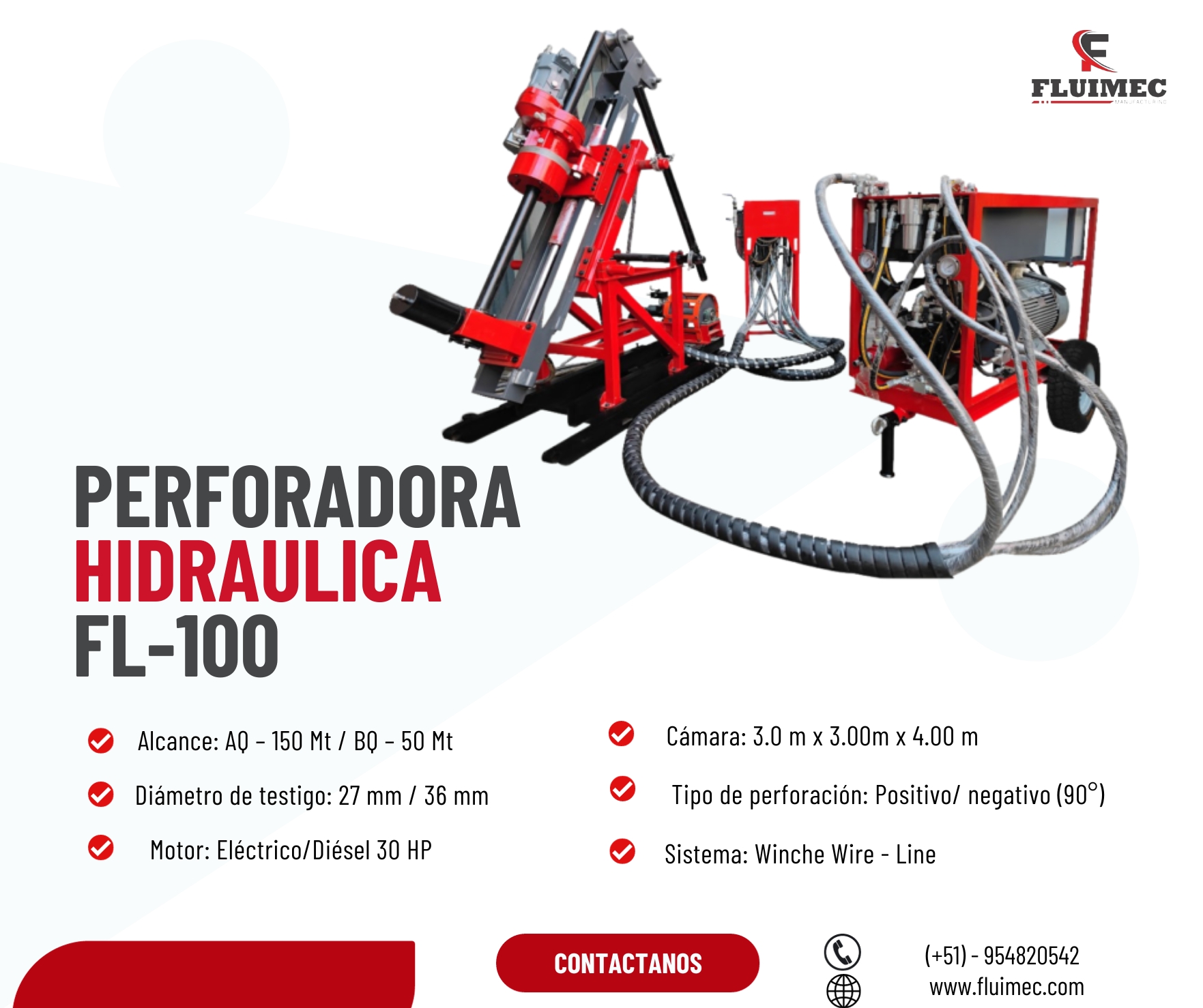 PERFORADORA HIDRAULICA FL - 100 MINERIA Y GEOLOGIA 